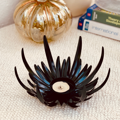 Flame Bowl Tealight Holder | Handcrafted Metal Lotus Candle Holder | Home Décor & Gifting