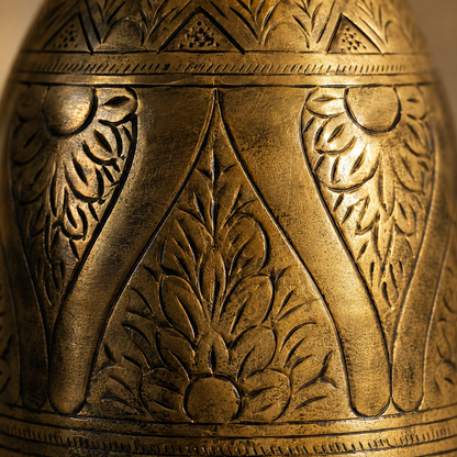 Aurum Hand-Etched Brass Vase