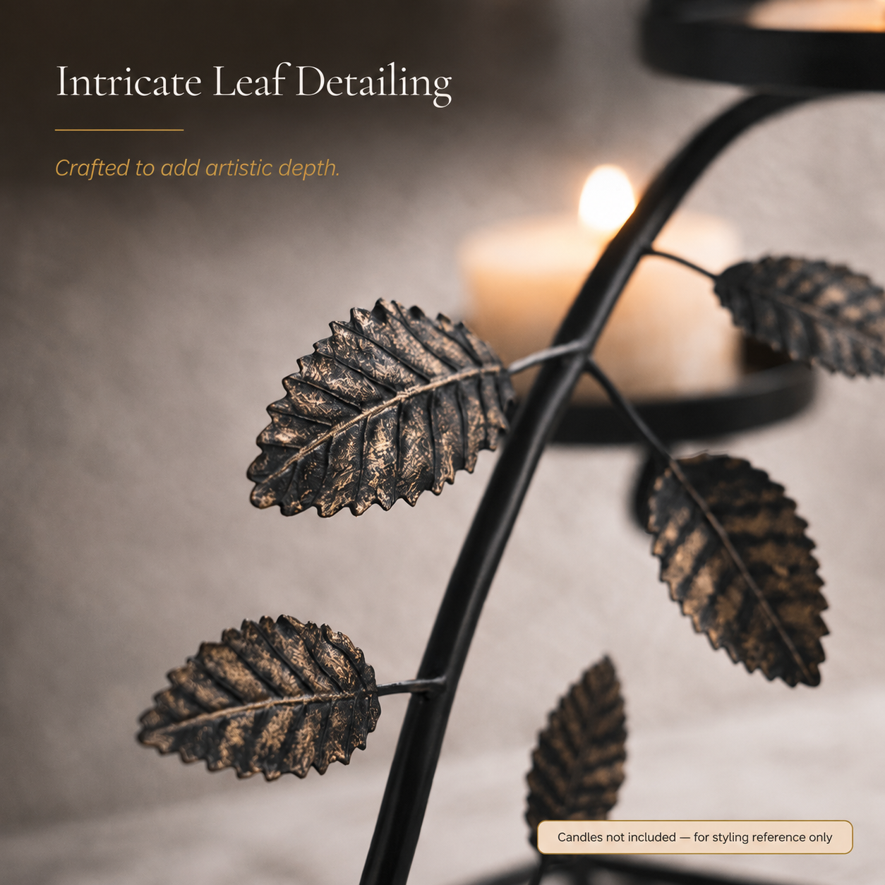 3 Tier Cascading Candle Stand | Botanical Vine | Pillar, Votive & Tealight Compatible