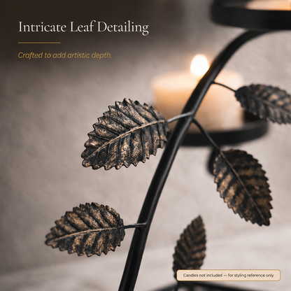 3 Tier Cascading Candle Stand | Botanical Vine | Pillar, Votive & Tealight Compatible