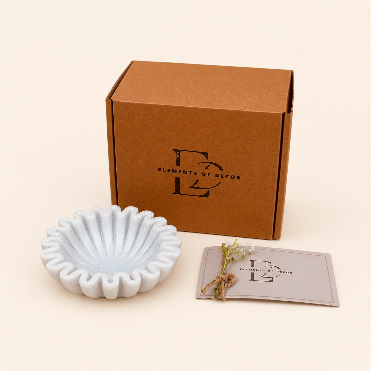 Ruffle Urli | Handcrafted White Marble | Decorative Bowl for Flowers & Ritual