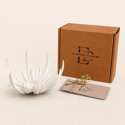 Flame Bowl Tealight Holder | Handcrafted Metal Lotus Candle Holder | Home Décor & Gifting