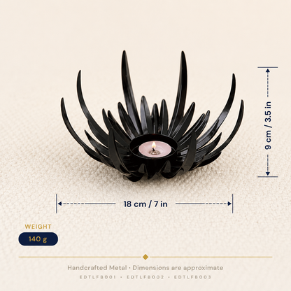 Flame Bowl Tealight Holder | Handcrafted Metal Lotus Candle Holder | Home Décor & Gifting