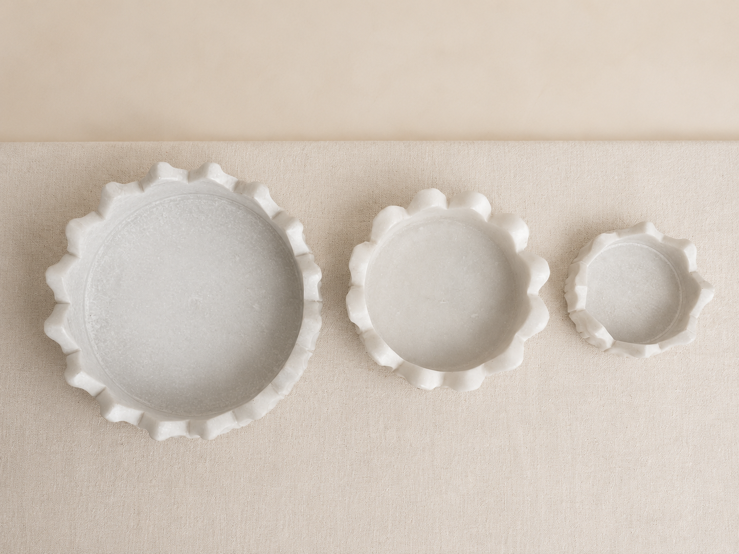 Padma Urli | Handcrafted White Marble | Decorative Bowl for Flowers & Ritual
