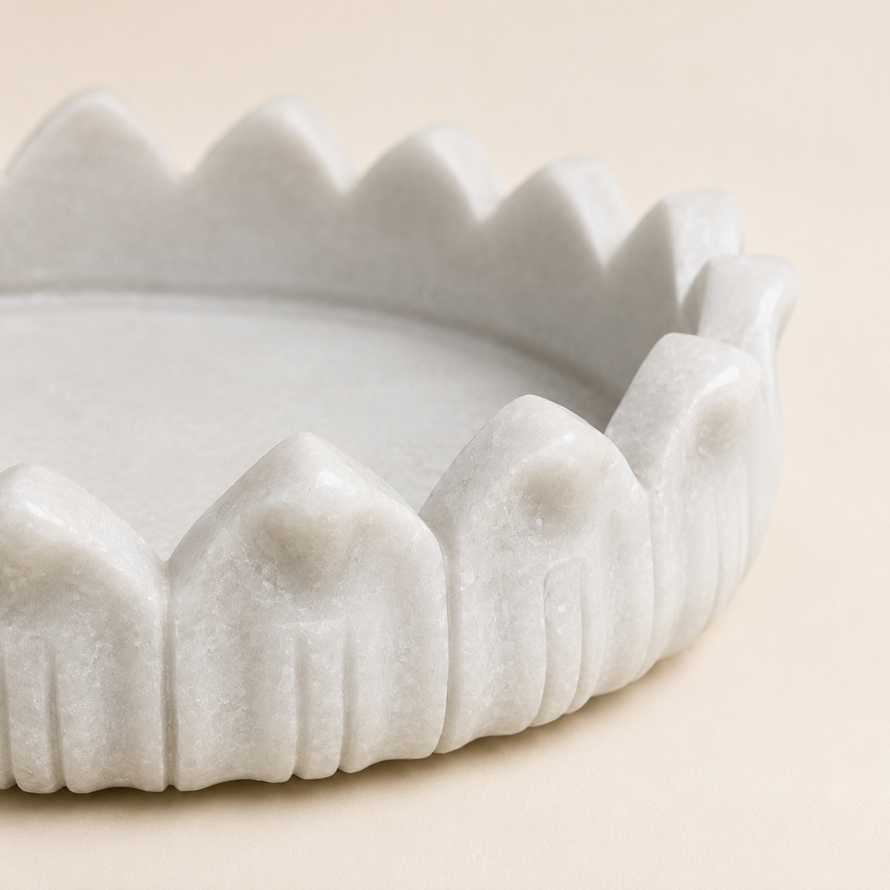 Padma Urli | Handcrafted White Marble | Decorative Bowl for Flowers & Ritual