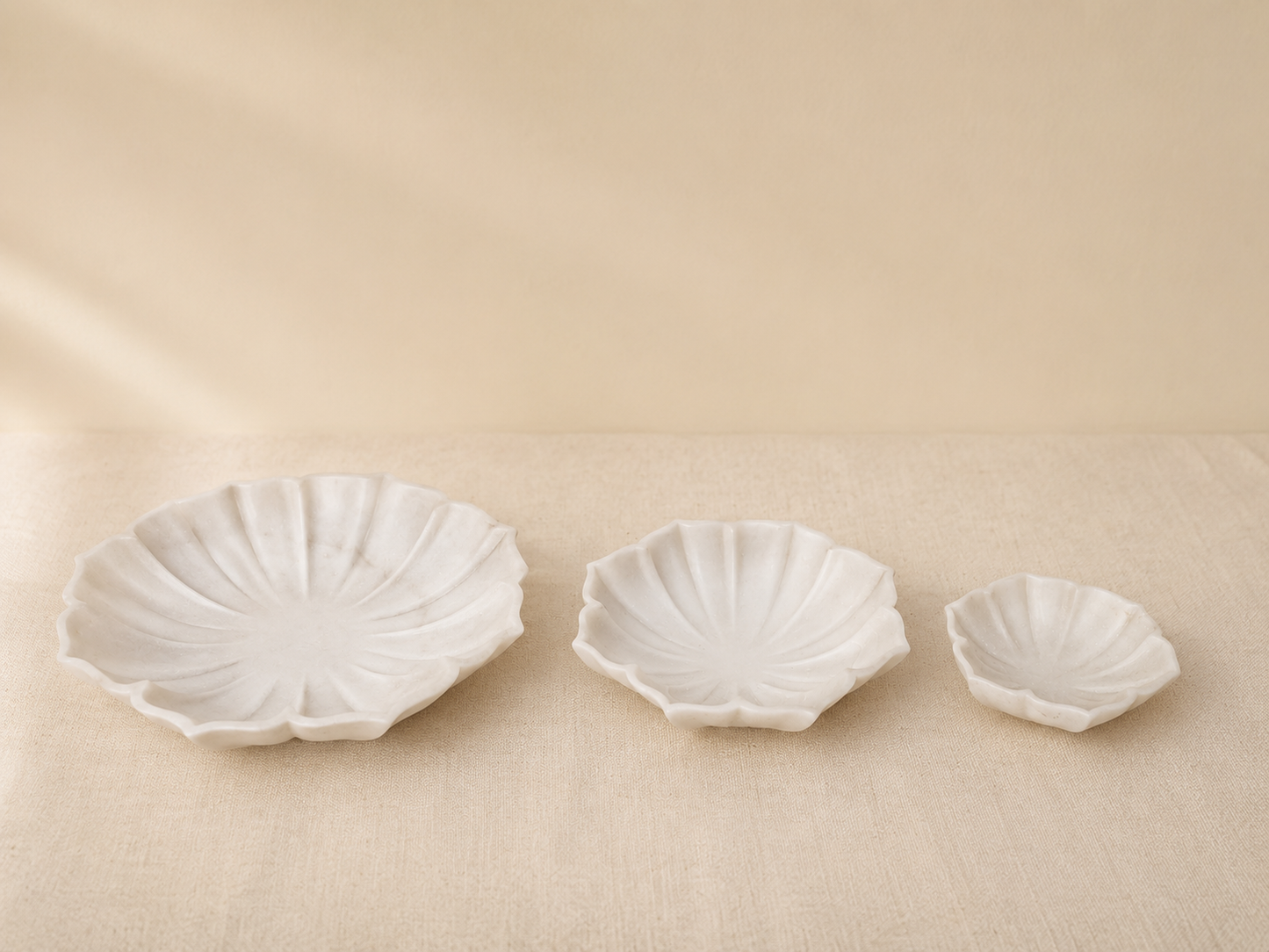 Lotus Urli | Handcrafted White Marble | Decorative Bowl for Flowers & Ritual