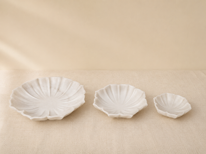 Lotus Urli | Handcrafted White Marble | Decorative Bowl for Flowers & Ritual