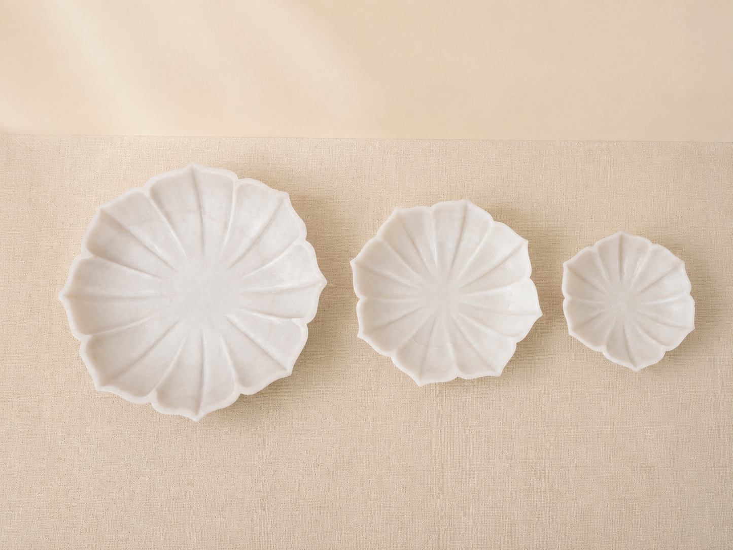 Lotus Urli | Handcrafted White Marble | Decorative Bowl for Flowers & Ritual