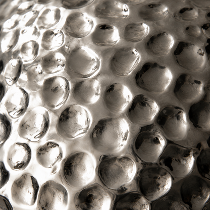 Oria Hammered Silver Finish Globe Vase