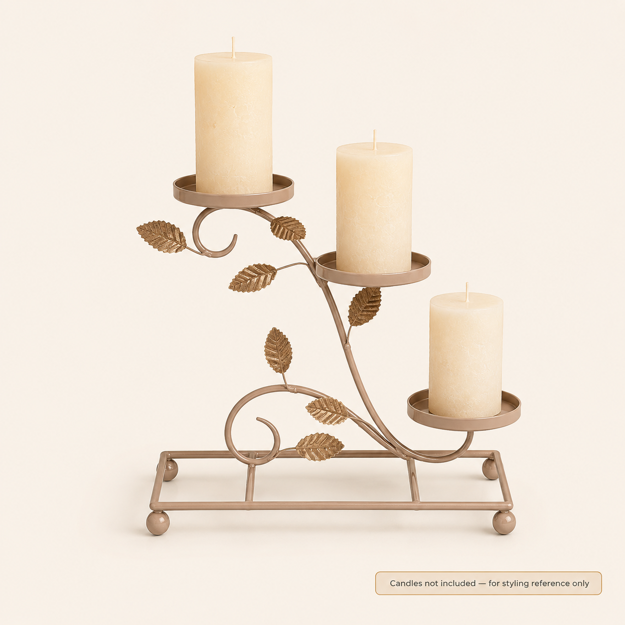 3 Tier Cascading Candle Stand | Botanical Vine | Pillar, Votive & Tealight Compatible
