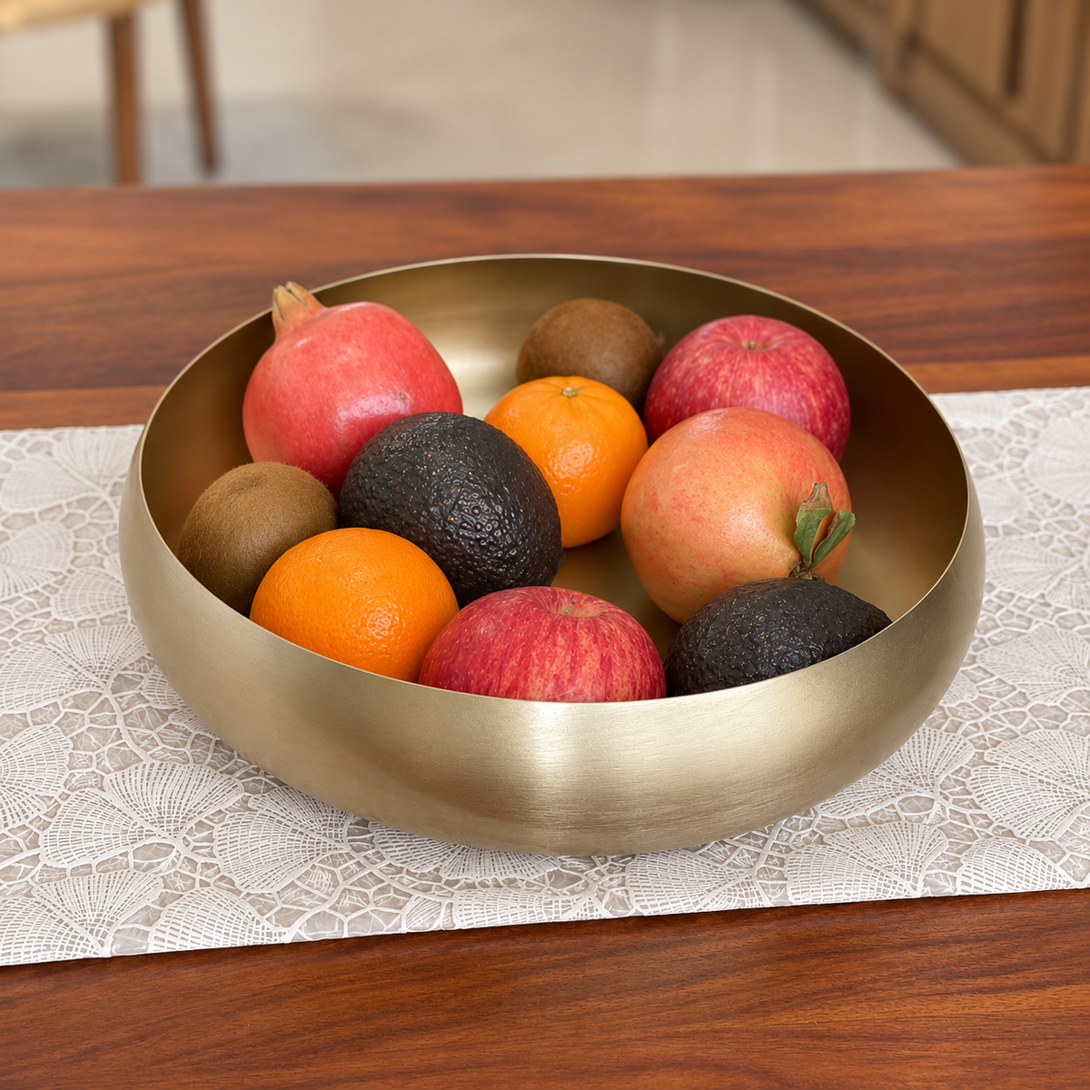 Ekam Metal Urli filled with fruit