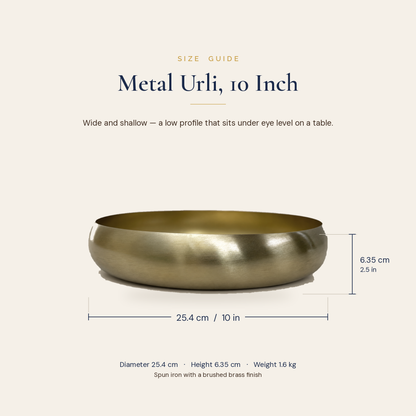 Ekam Metal Urli 10 inch with its dimensions