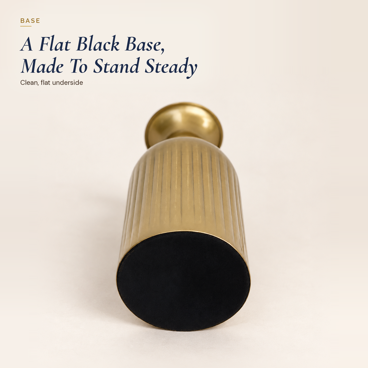 Alba Fluted Gold-Finish Vase · 11 Inch