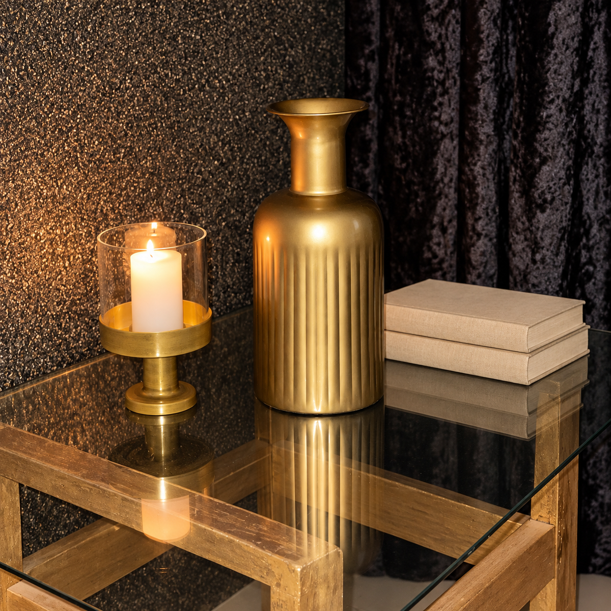 Alba vase styled with a candle