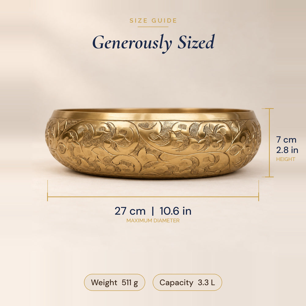 Chitra urli dimensions: 27 cm diameter and 7 cm height