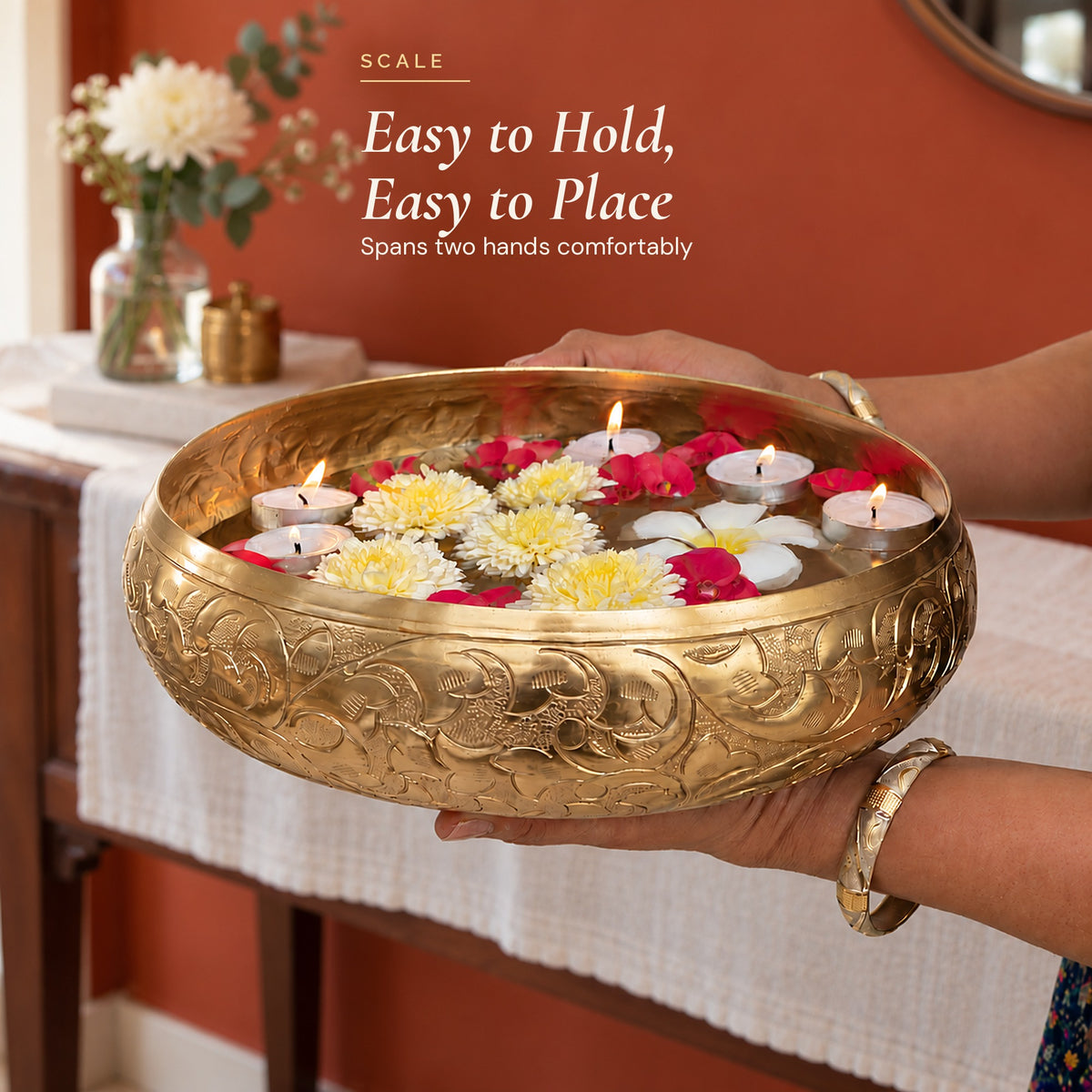 Chitra urli held in two hands to show its size