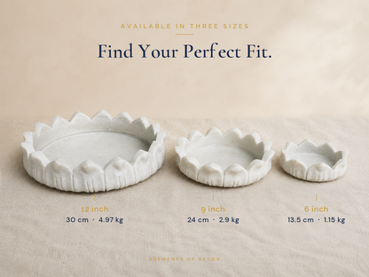 Padma Urli | Handcrafted White Marble | Decorative Bowl for Flowers & Ritual